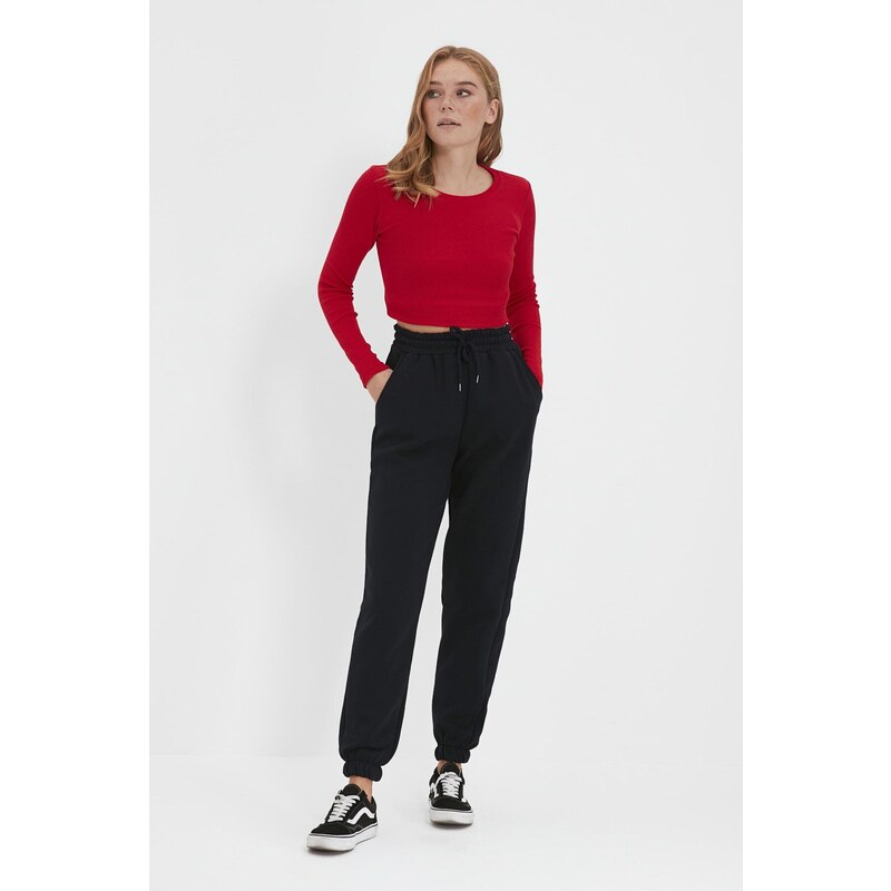 Trendyol Navy Blue Thick Basic Knitted Sweatpants with Fleece Inside 107258754