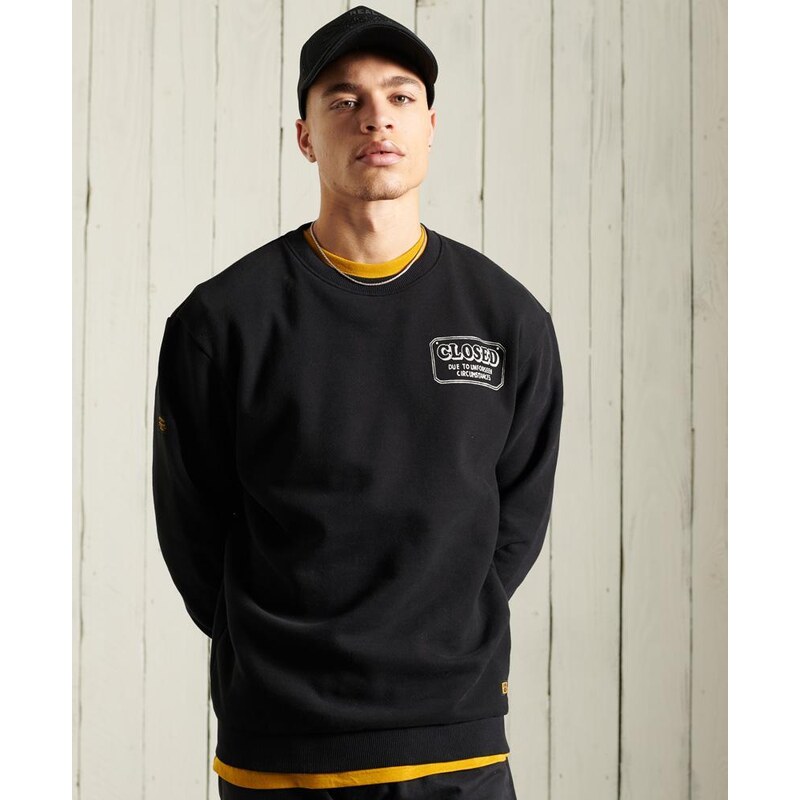 Superdry Mikina Workwear Crew Neck - Pánské