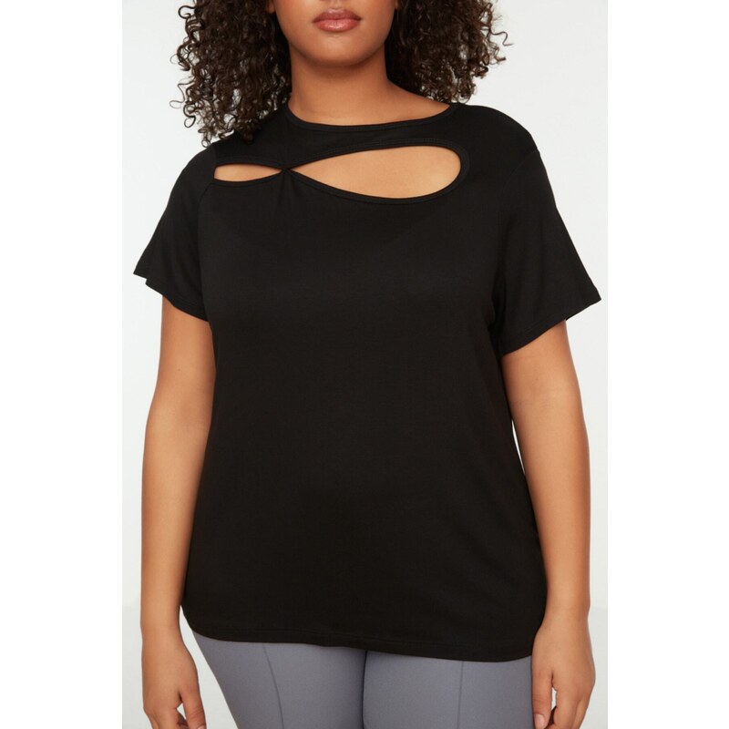 Trendyol Curve Black Cut-Out Detailed Knitted Blouse