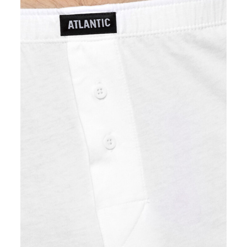 Pánské klasické boxerky s knoflíčky ATLANTIC 2PACK - bílé