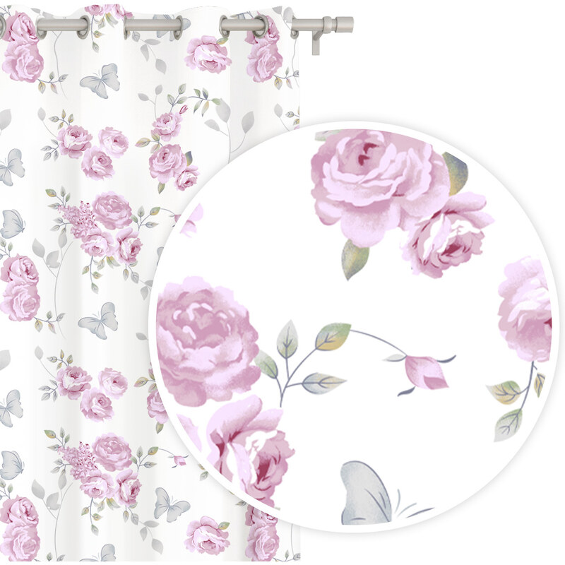 Edoti Curtain with flower Calmia 140x250 A734