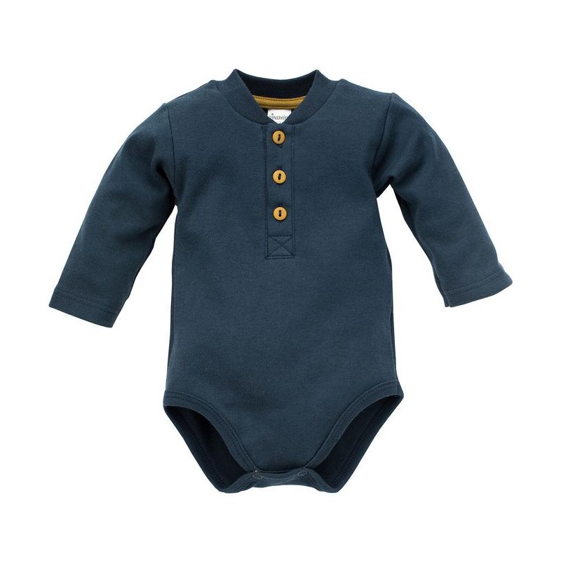 Pinokio Kids's Secret Forest Longsleeve Polo Bodysuit Navy Blue