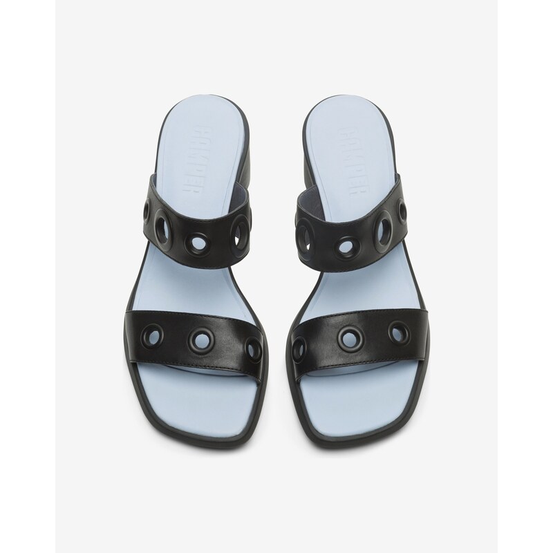 Černé dámské kožené sandálky na podpatku Camper Meda - Dámské