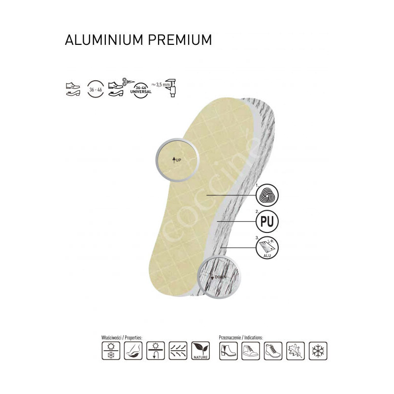 Kesi Coccine Aluminium Premium Warm Thermal insulation Insoles