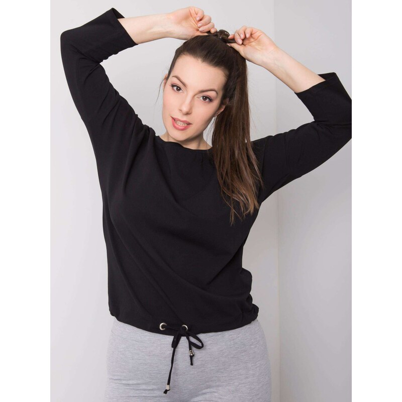 BASIC Feel Good Černá bavlněná halenka velikosti plus
