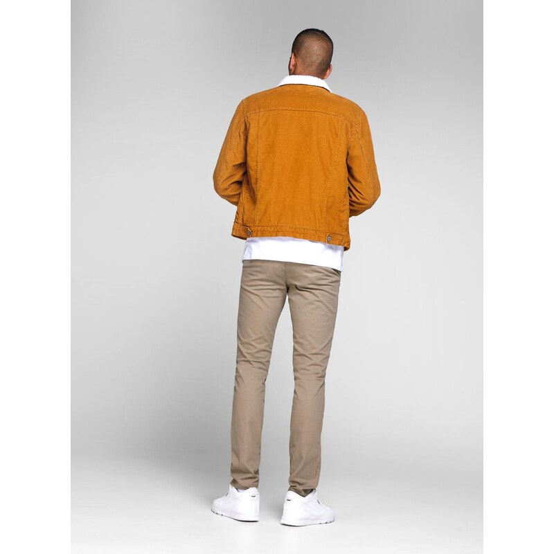 Béžové slim fit chino kalhoty Jack & Jones Marco - Pánské