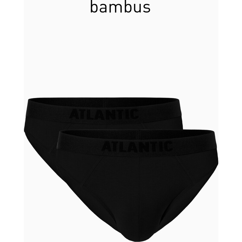 Pánské bambusové slipy ATLANTIC 2Pack - černé