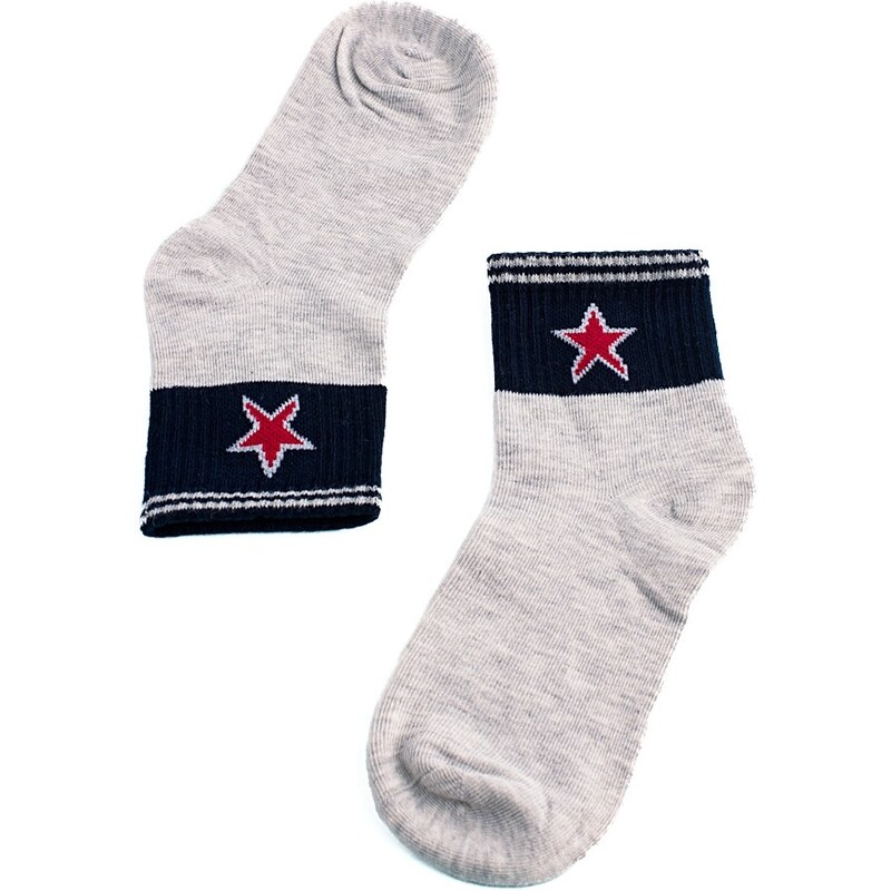 Children's socks Shelvt gray with asterisk