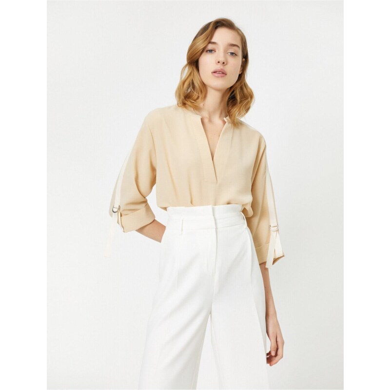 Koton V-Neck Long Sleeve Blouse