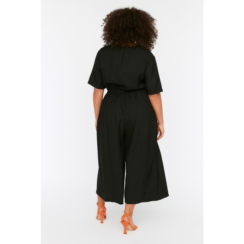 Trendyol Curve Black Waist Detailed Jumpsuit