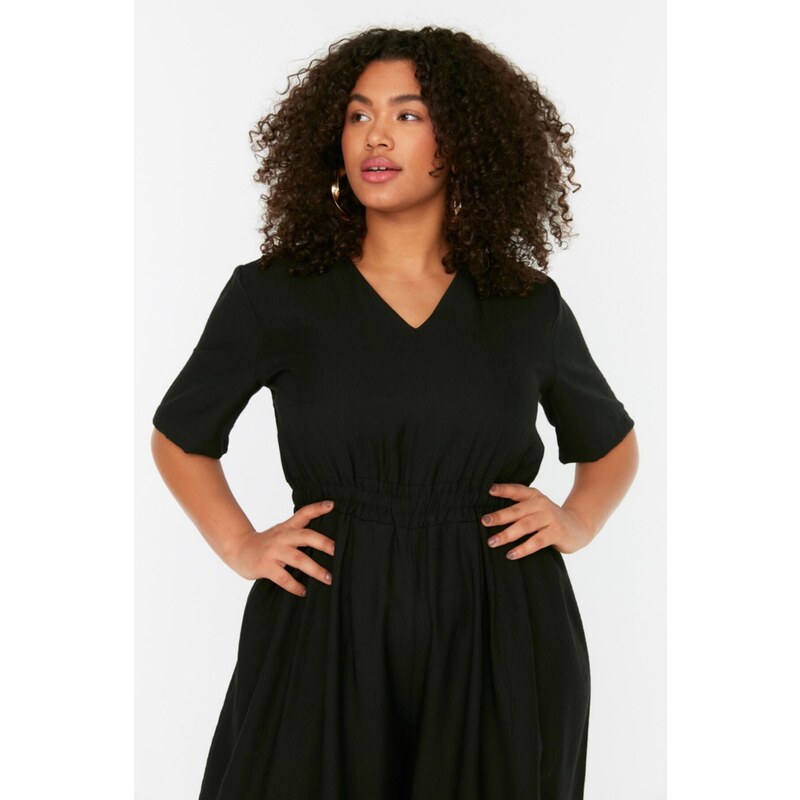 Trendyol Curve Black Waist Detailed Jumpsuit