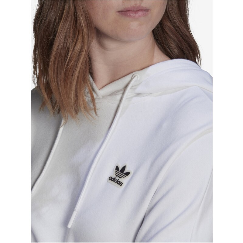 Bílá dámská cropped mikina s kapucí adidas Originals - Dámské