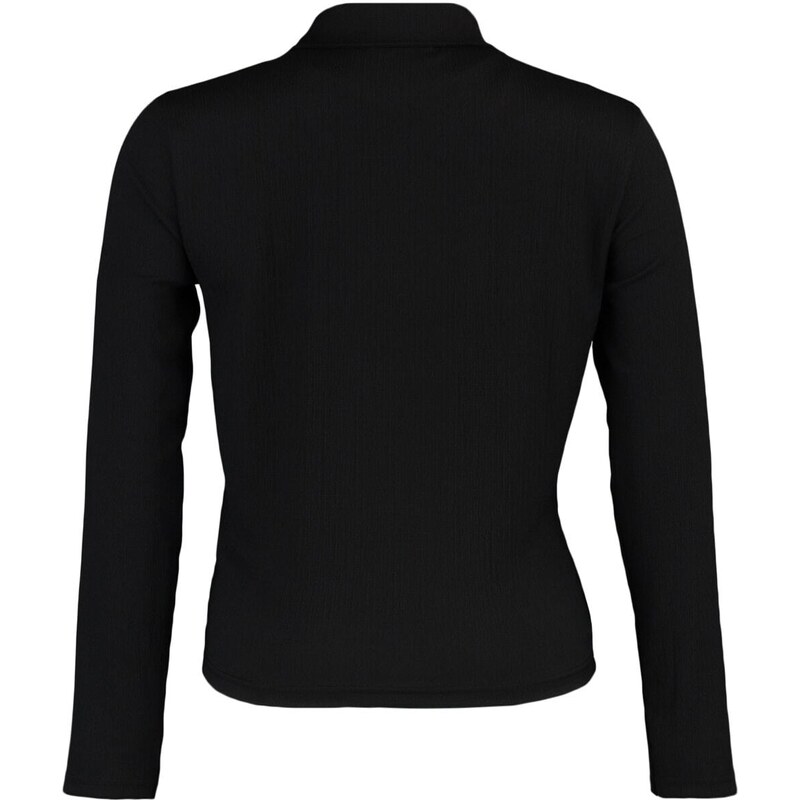 Trendyol Curve Black Fitted Gathered Knitted Shirt