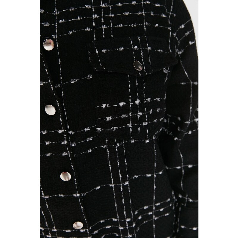 Trendyol Curve Black Chenille Woven Shirt