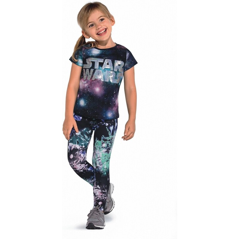 Bas Bleu Girls' leggings ROXI stretchy with colorful print