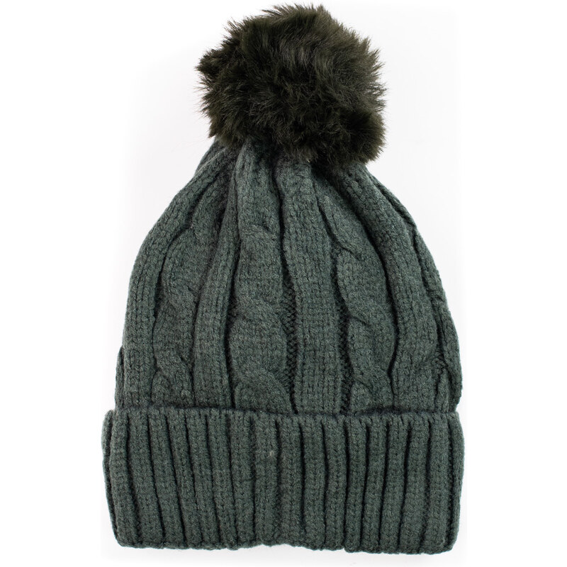 Green women's hat with Shelvt pompom