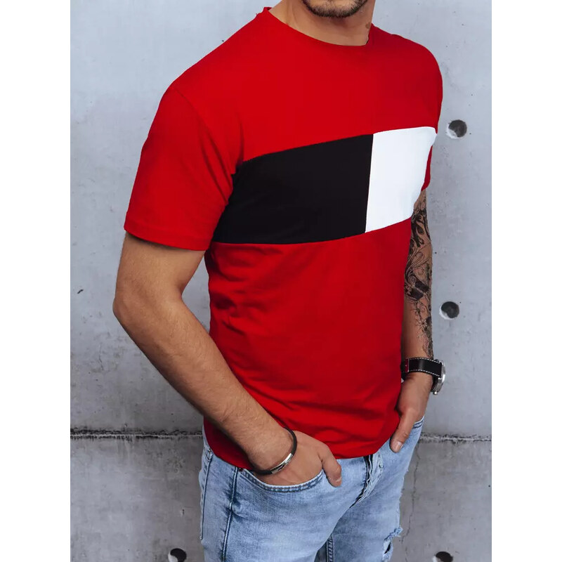 Základní červené pánské tričko Dstreet