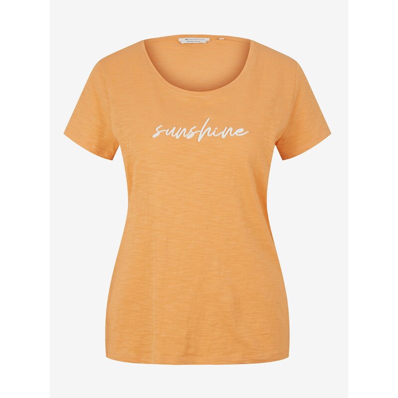 Oranžové dámské žíhané tričko Tom Tailor Denim - Dámské