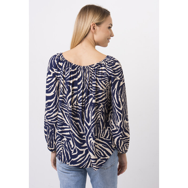 Zaiia Woman's Blouse ZABL11 Navy Blue