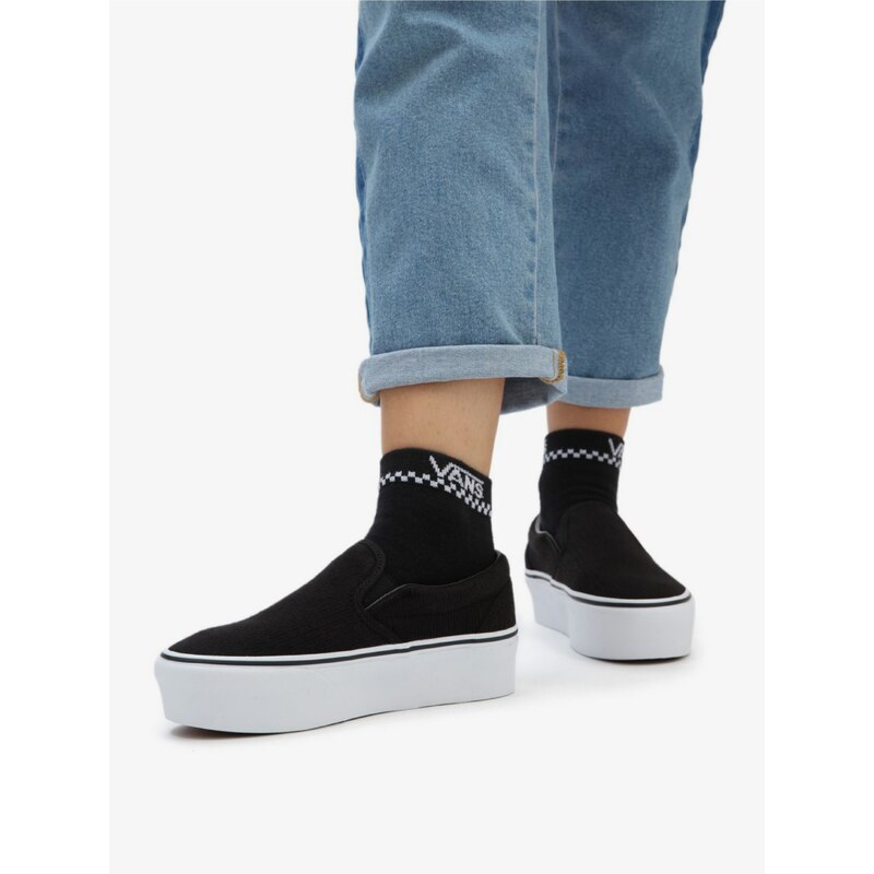 Černé dámské slip on tenisky na platformě VANS UA Classic Slip On S - Dámské