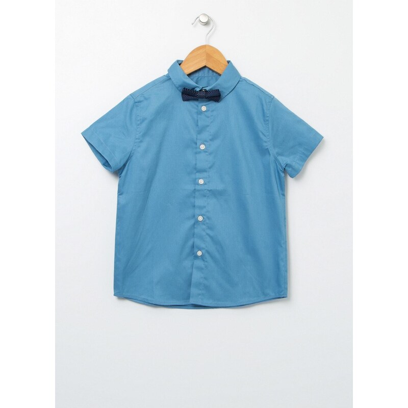 Koton Short Sleeve Shirt With Bow Tie Cotton