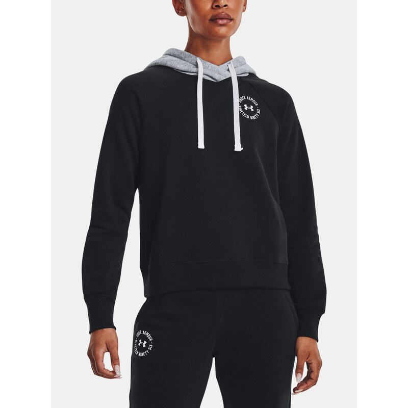 Under Armour Mikina Rival Fleece CB Hoodie-BLK - Dámské