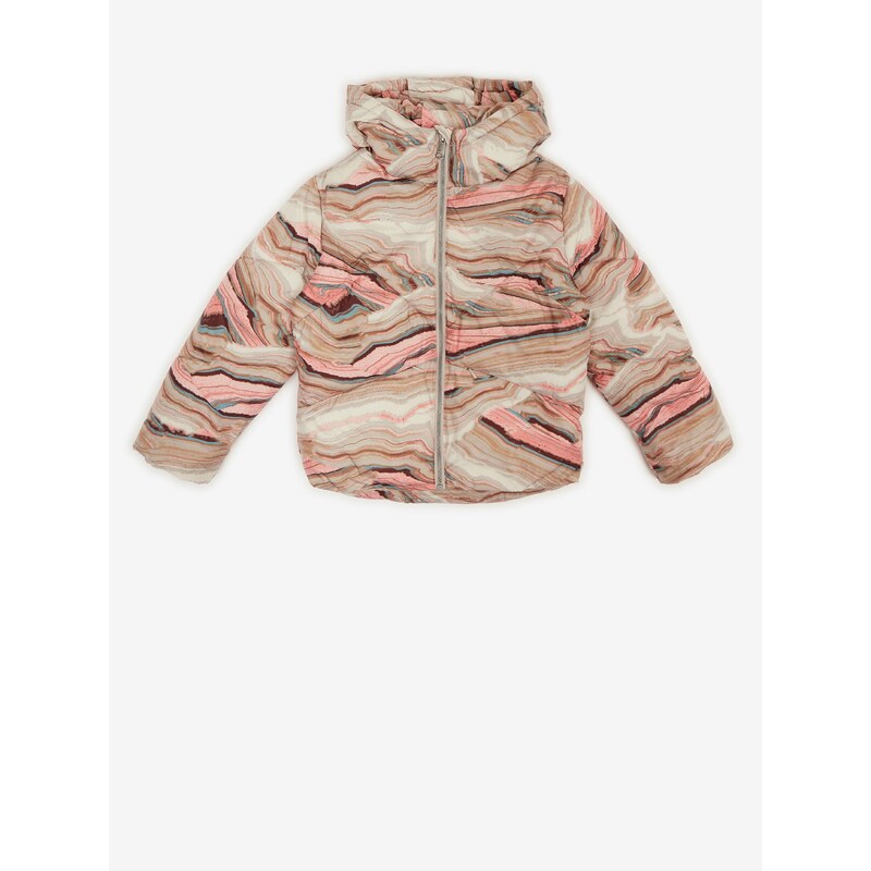 Růžovo-béžová holčičí vzorovaná prošívaná bunda Tom Tailor - Holky