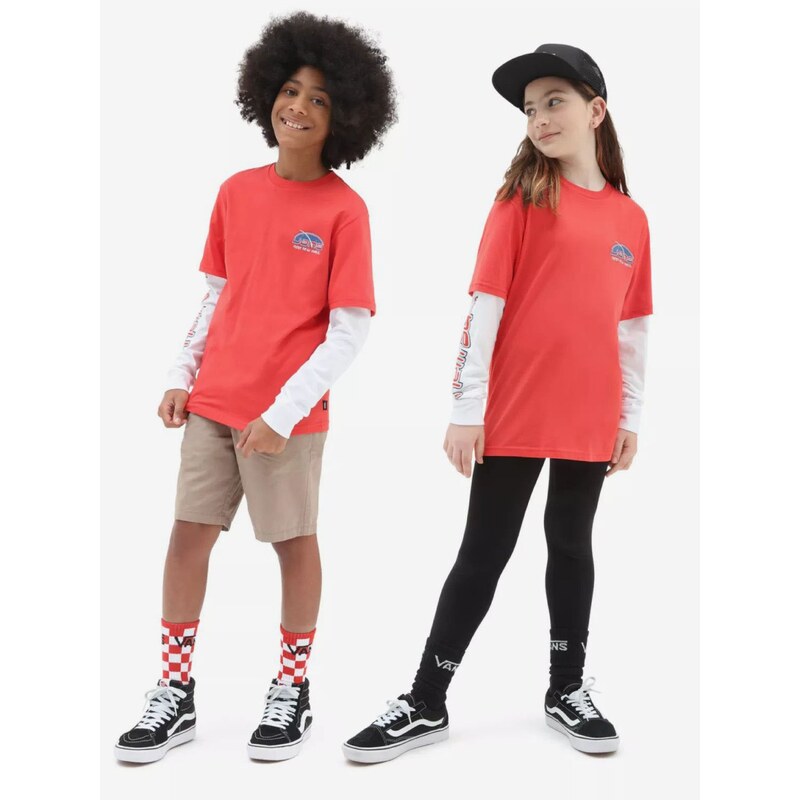 Bílo-červené dětské tričko VANS - Kluci