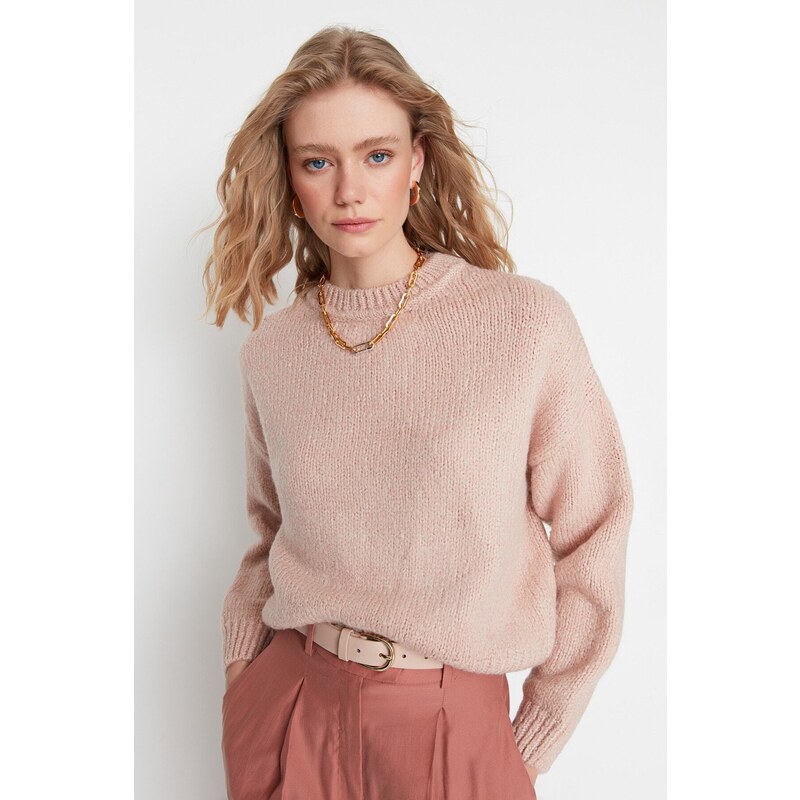 Trendyol Powder Wide Fit Soft Textured Basic Knitwear Sweater