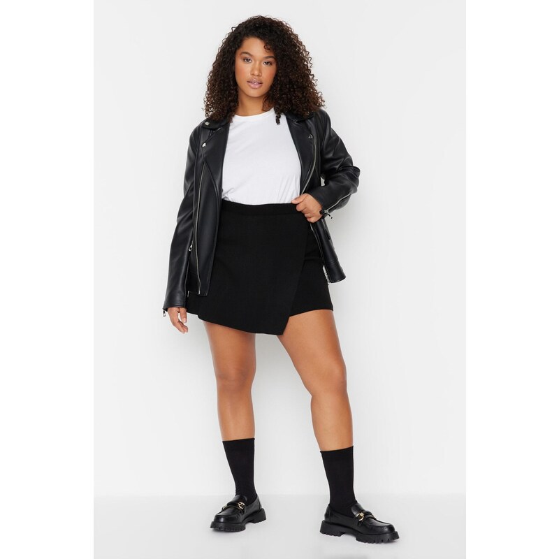 Trendyol Curve Black Skirt Look Knitwear Shorts