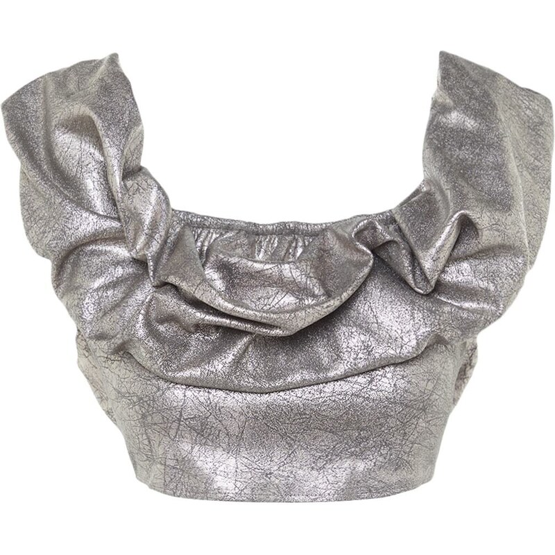 Dámský top Trendyol TPRSS23BS00008/SILVER