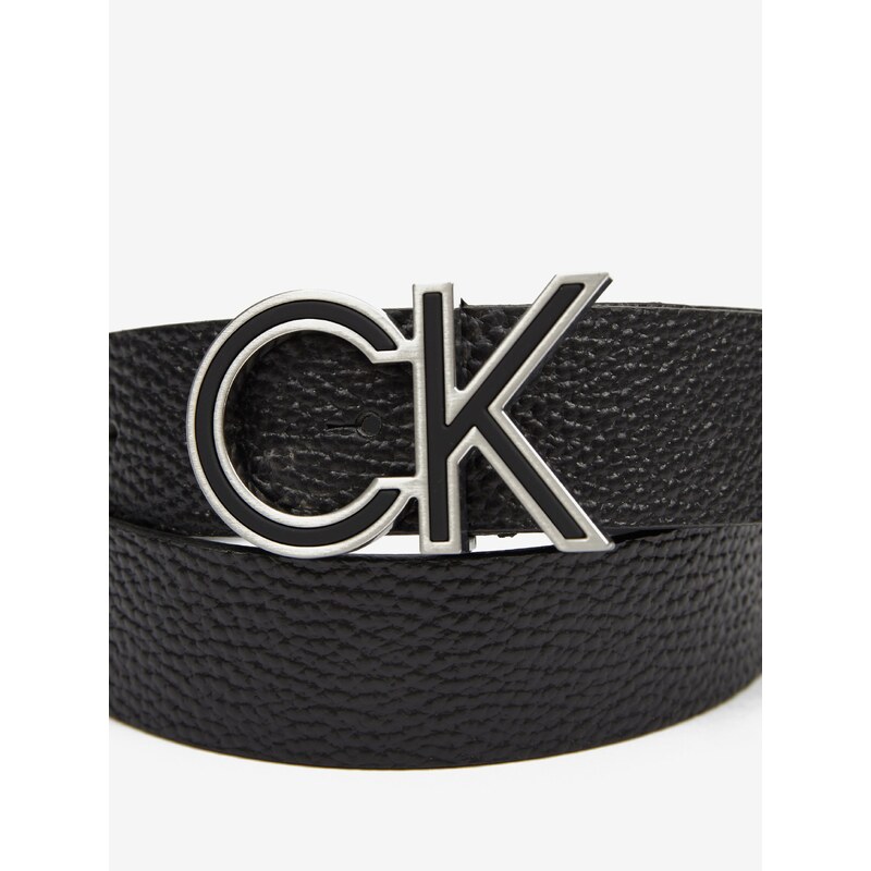 Černý pánský kožený pásek Calvin Klein - Pánské