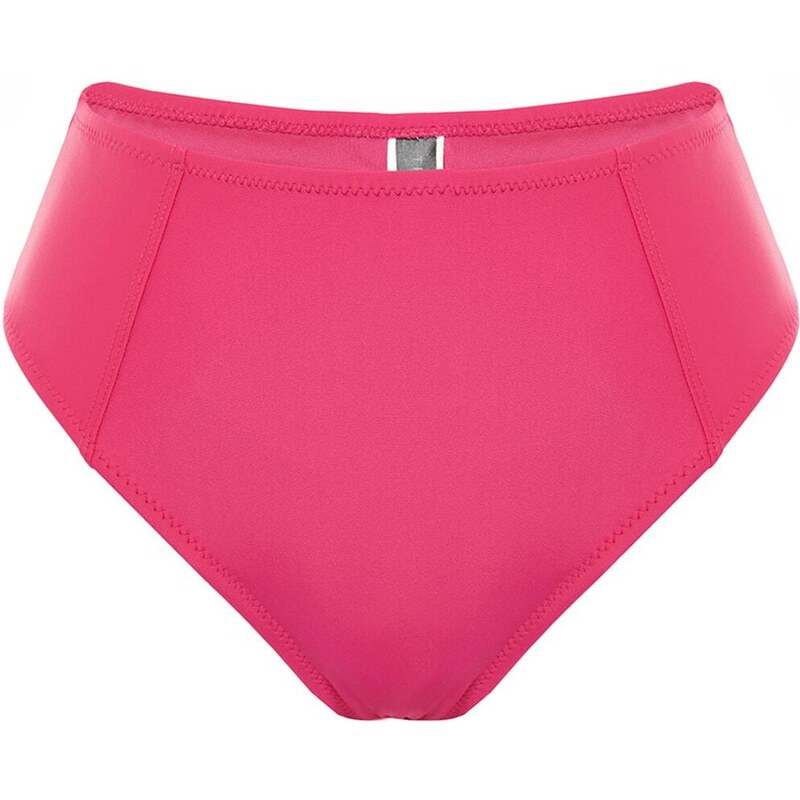 Trendyol Fuchsia s vysokým pasem Regular Leg Bikini Bottom