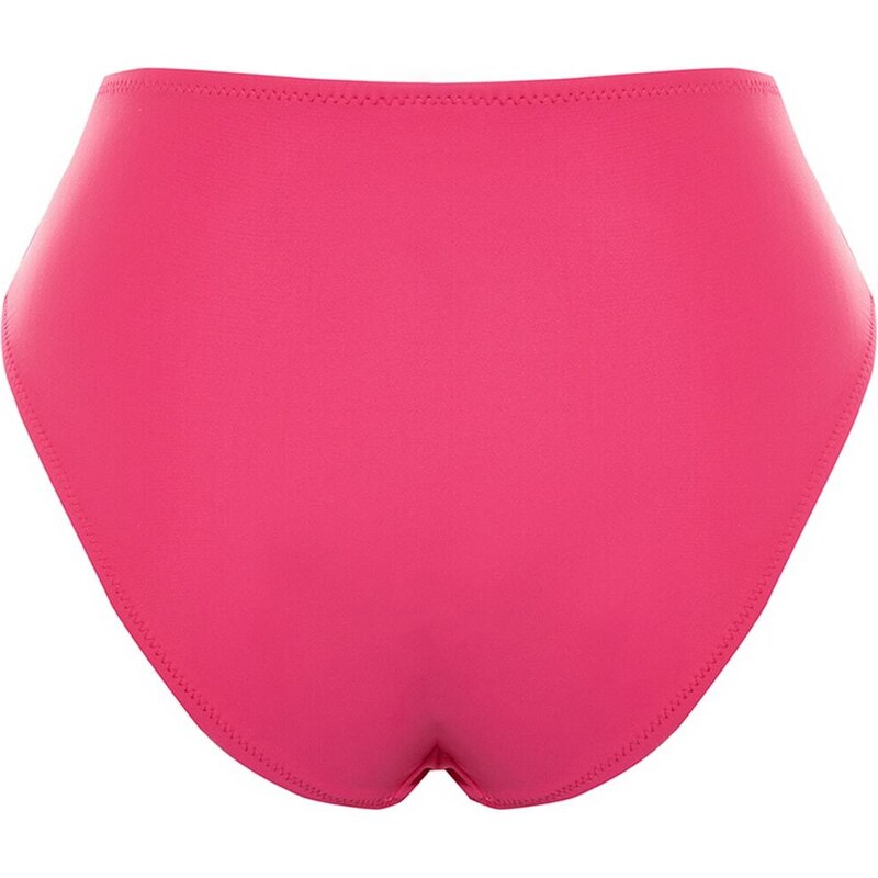 Trendyol Fuchsia s vysokým pasem Regular Leg Bikini Bottom