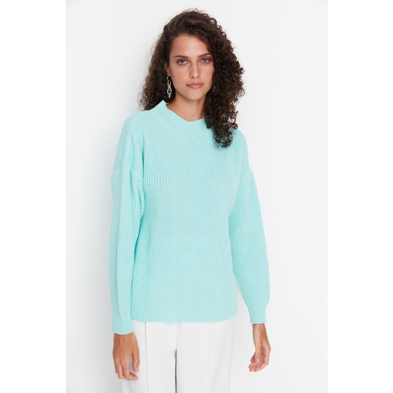 Trendyol Green Hem Detailed Knitwear Sweater