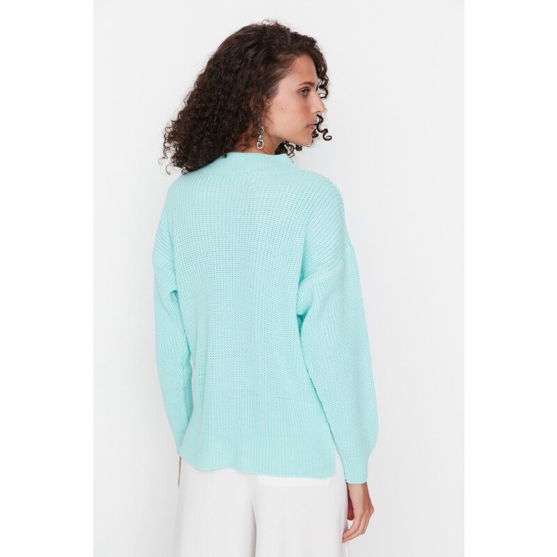 Trendyol Green Hem Detailed Knitwear Sweater