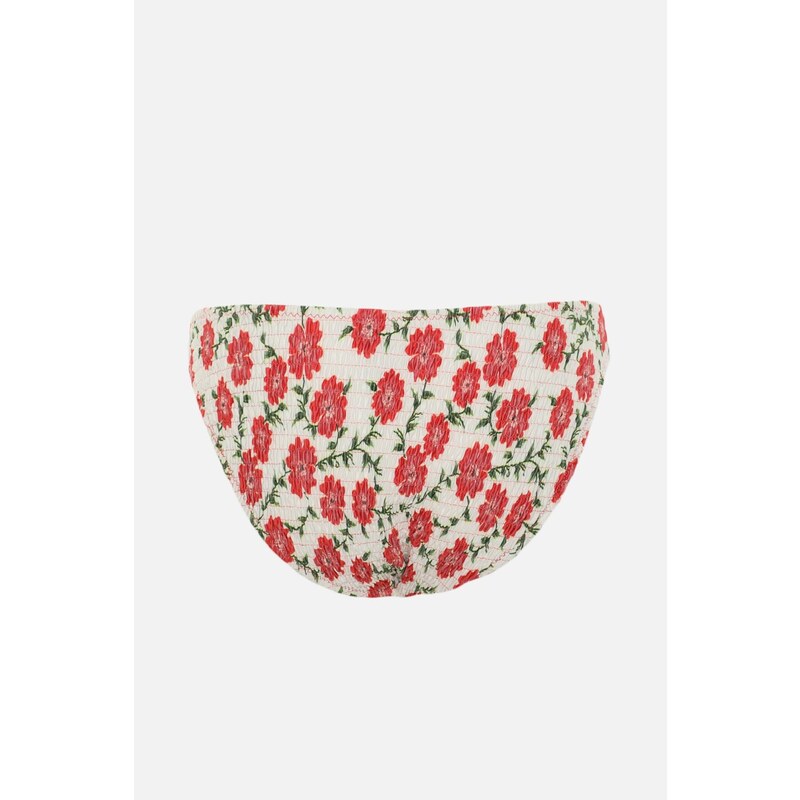 Trendyol Crispy Floral Patterned Gype Low Waist Bikini Bottom