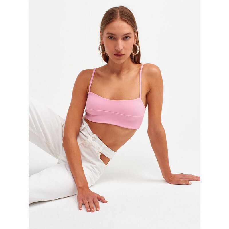 Dilvin 3744 Ribbed Strappy Ball Fuchsia