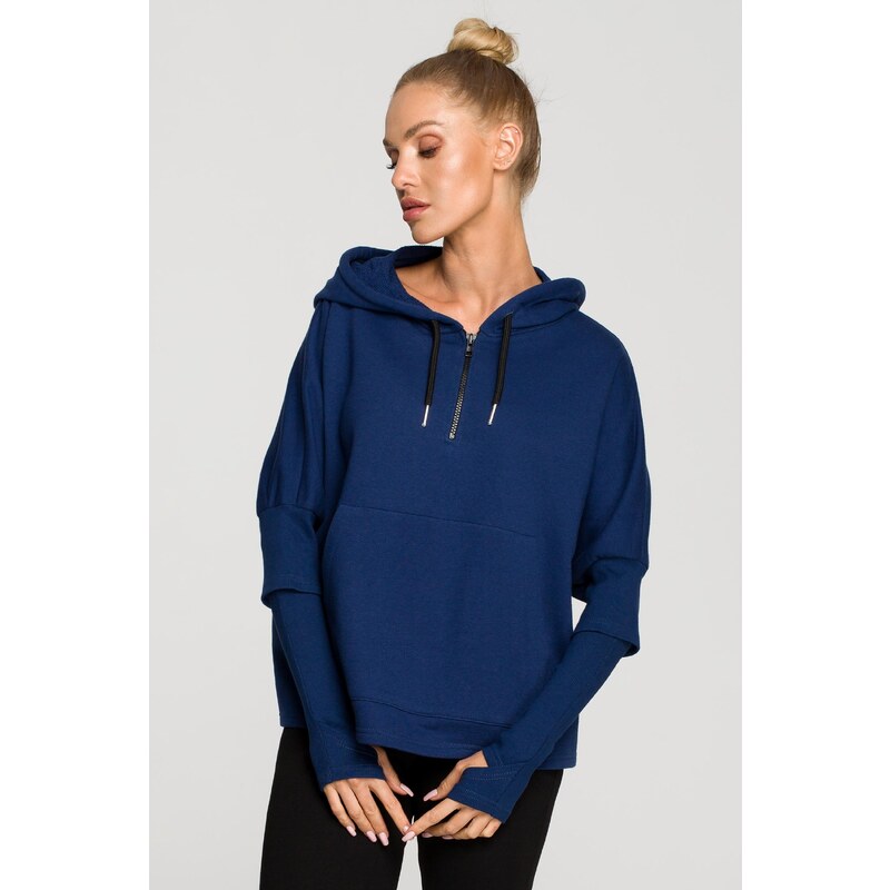 Made Of Emotion Woman's Sweatshirt M689 Navy Blue