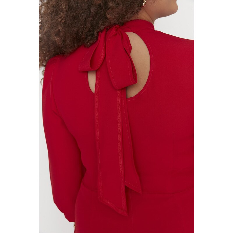 Trendyol Curve červené tkané šaty