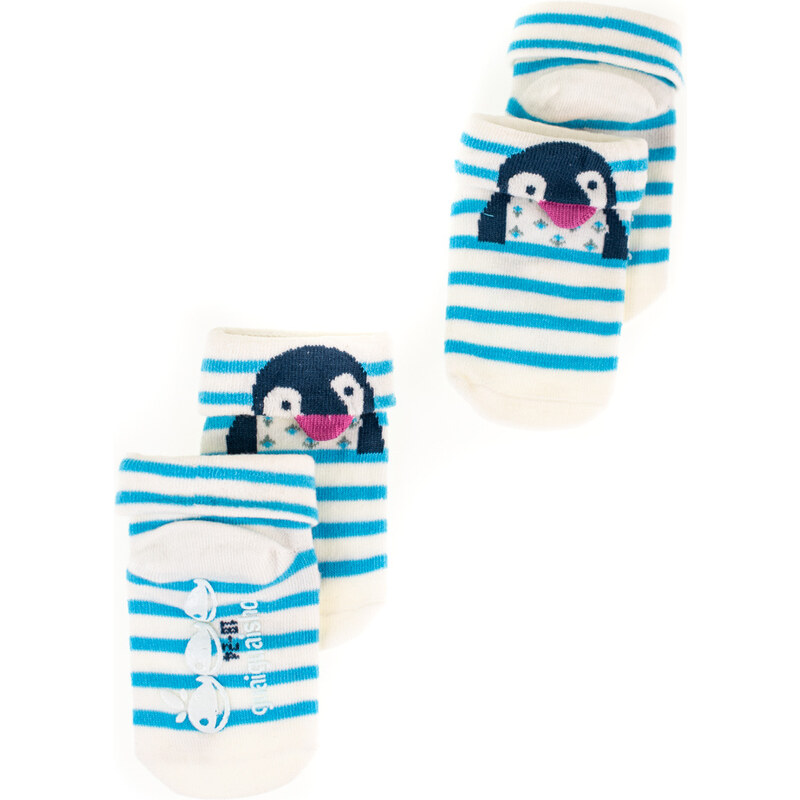 Set of 2 pairs of children's socks Shelvt blue striped penguins