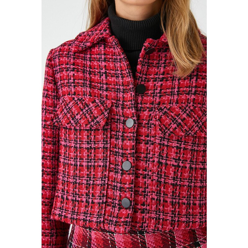 Koton Crop Tweed Jacket