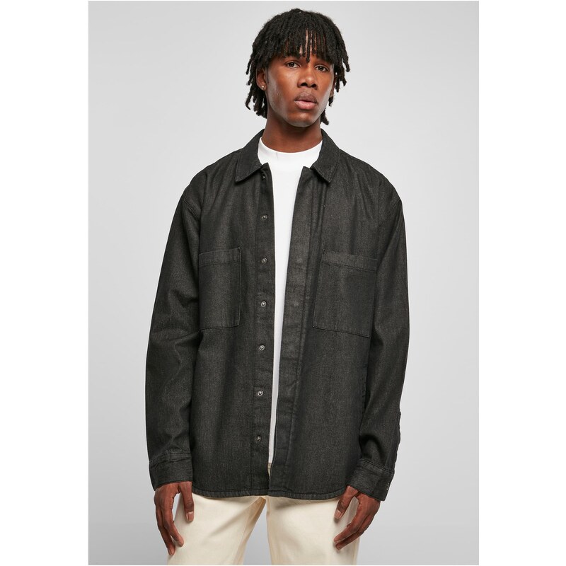 Urban Classics Oversized džínová kapesní košile realblack