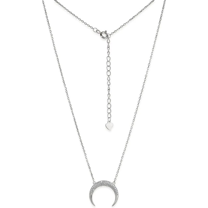SilveAmo Stříbrný náhrdelník Půlměsíc
