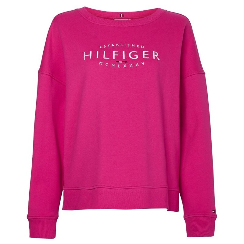 Tmavě růžová dámská mikina Tommy Hilfiger - Dámské