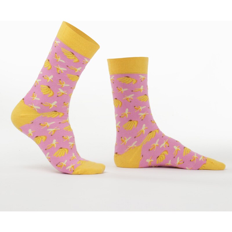 FASARDI Dámské růžové ponožky s banány