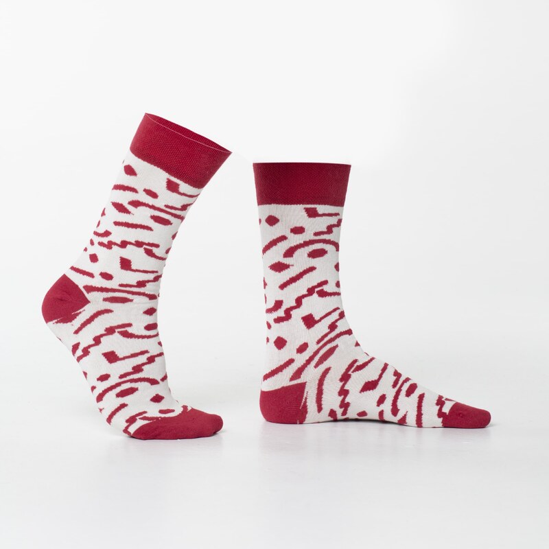 FASARDI Krémové pánské ponožky se vzorem