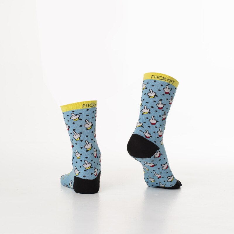 FASARDI Modré dámské ponožky se vzory