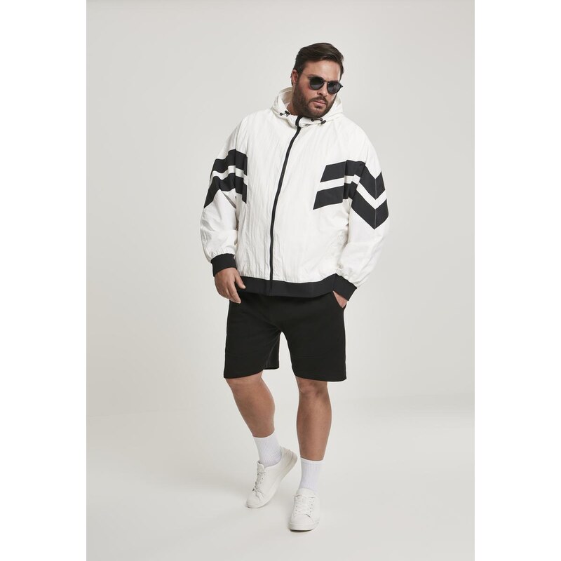 Urban Classics Crinkle Panel Track Jacket wht/blk