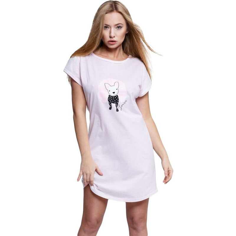 Sensis Noční košilka Mila růžová se psem